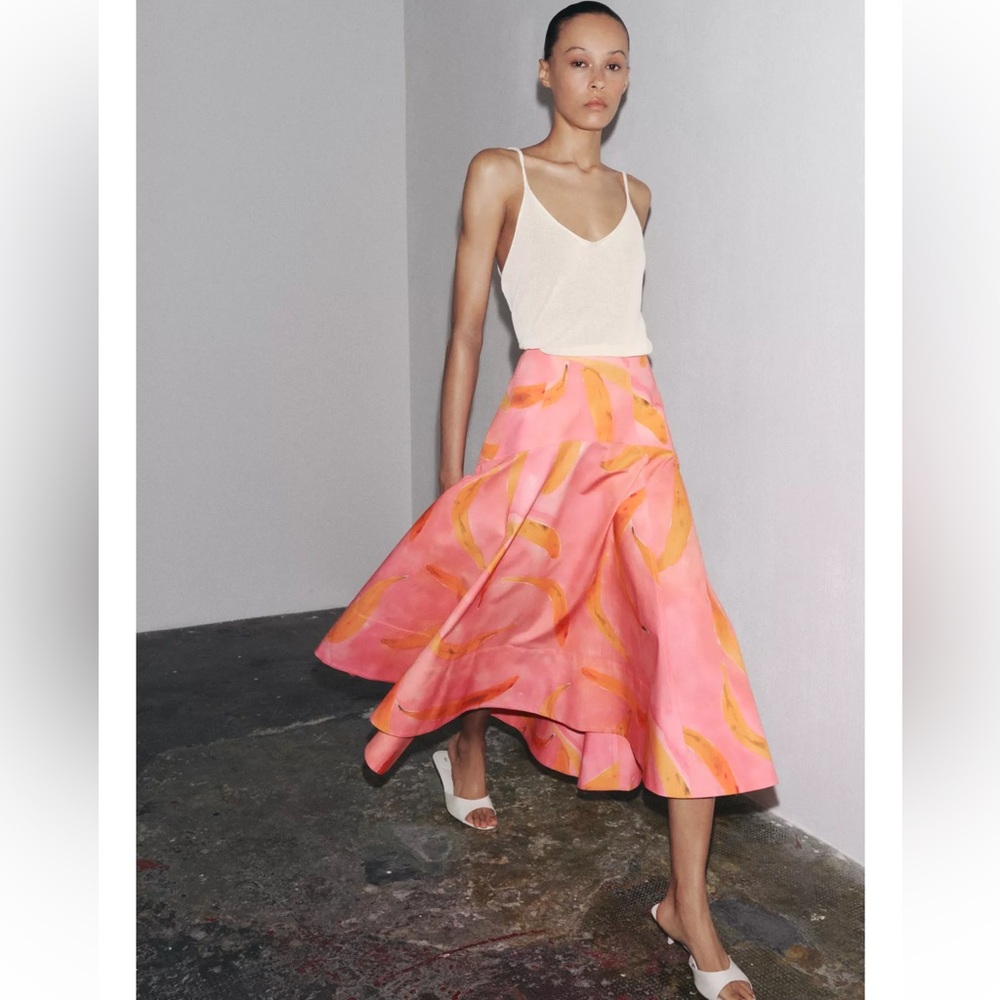 Zara ZW Collection printed midi skirt - brand new